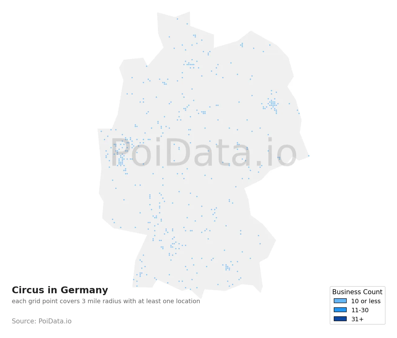 Circus density map for Germany
