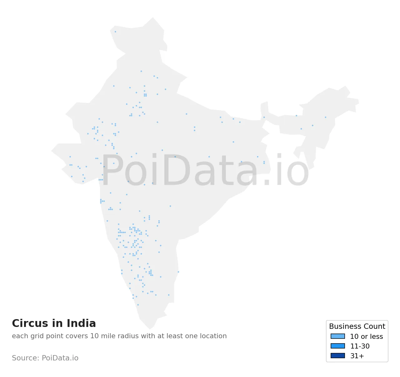Circus density map for India