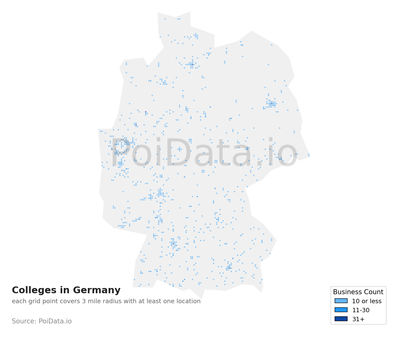 College density map for Germany