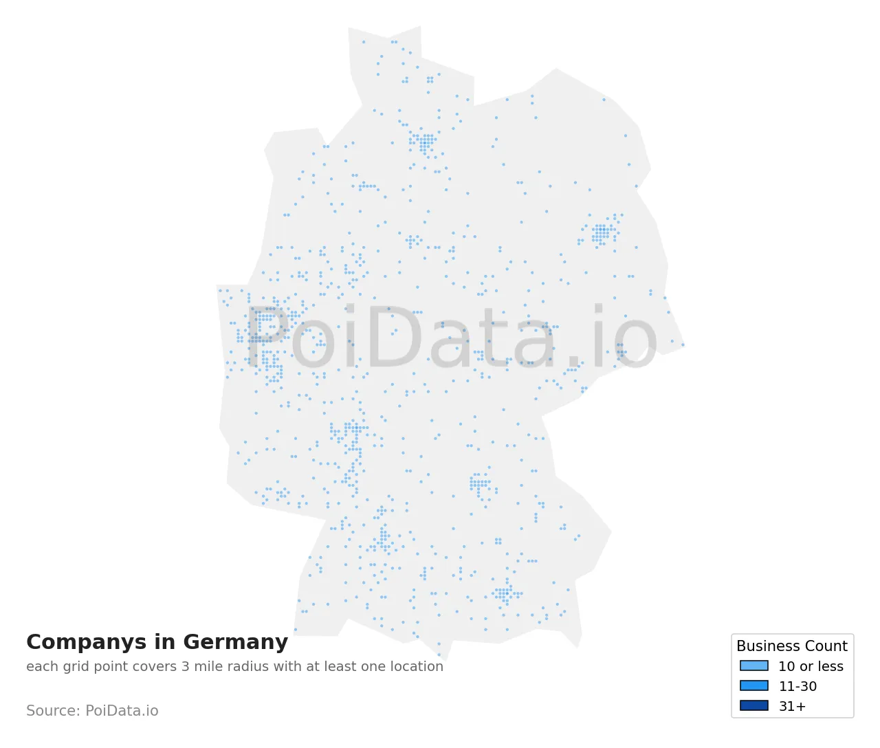 Company density map for Germany