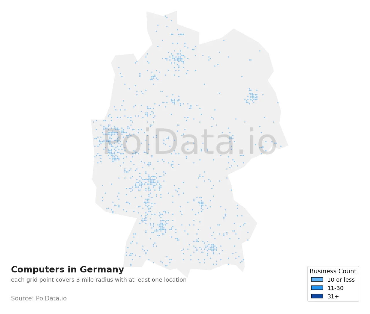 Computers density map for Germany