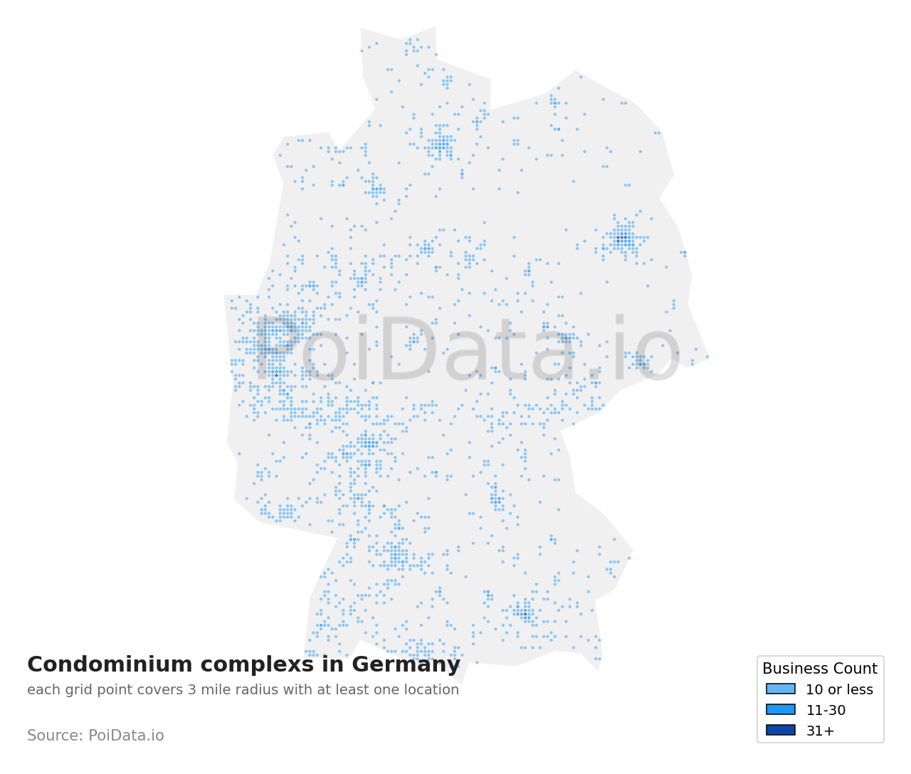 Condominium complex density map for Germany