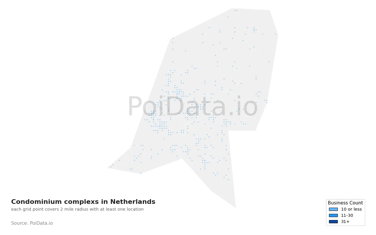Condominium complex density map for Netherlands