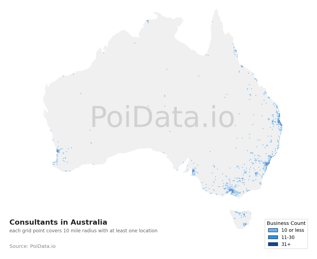 Consultant density map for Australia