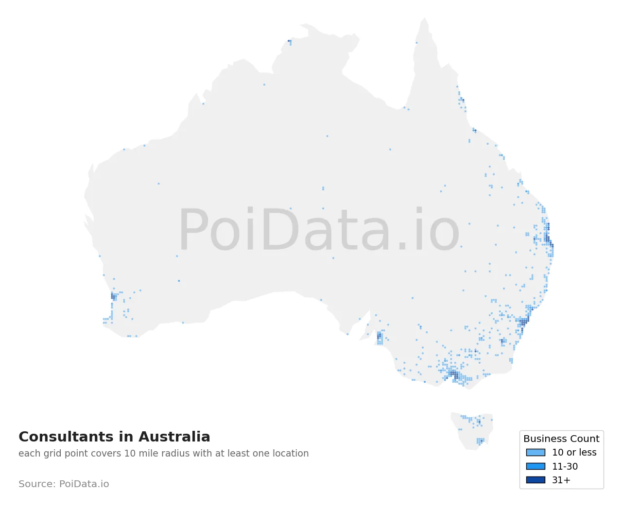 Consultant density map for Australia