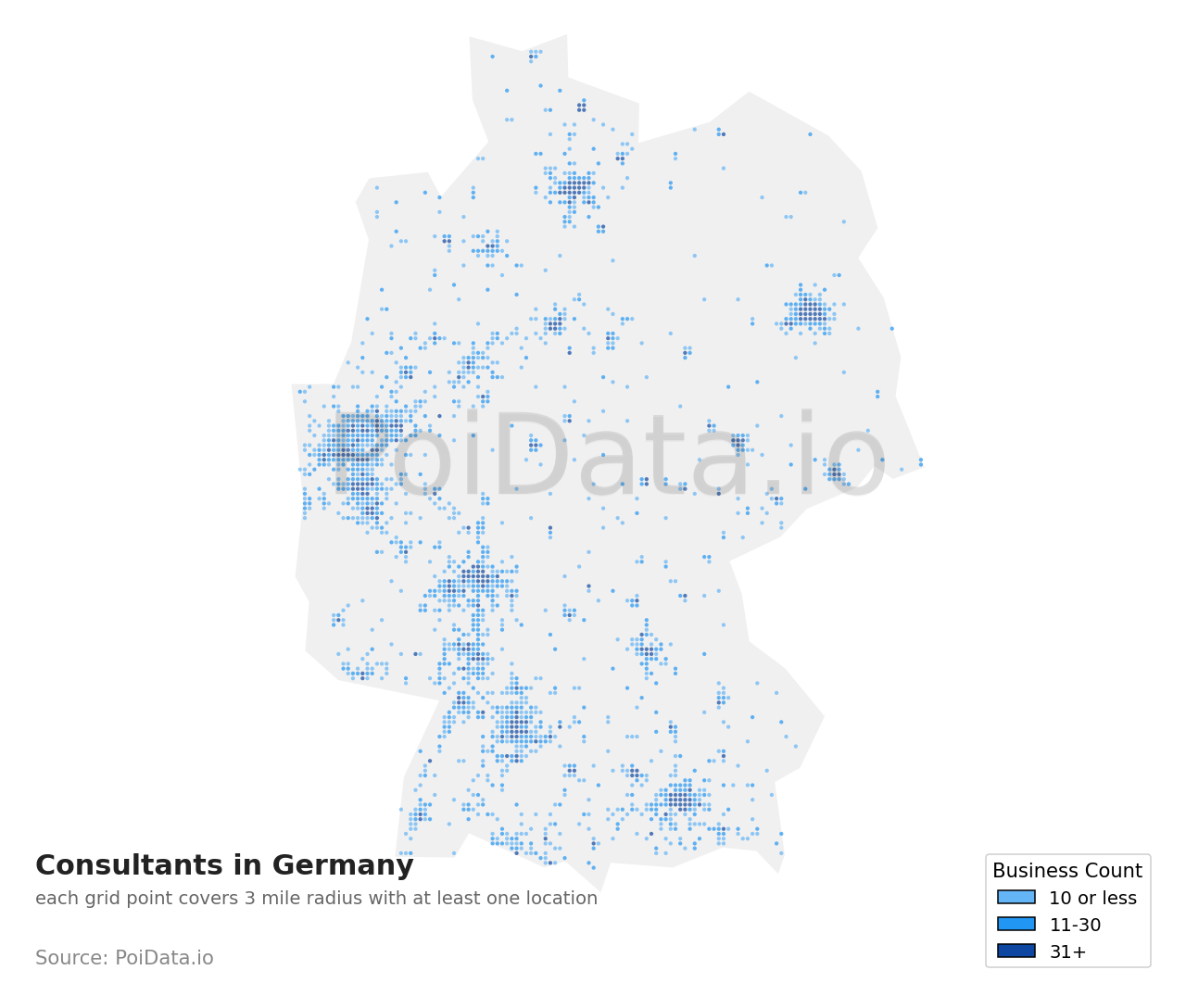 Consultant density map for Germany