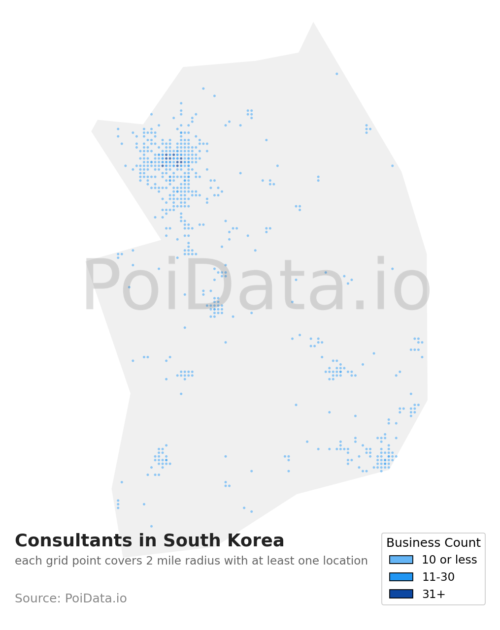 Consultant density map for South Korea