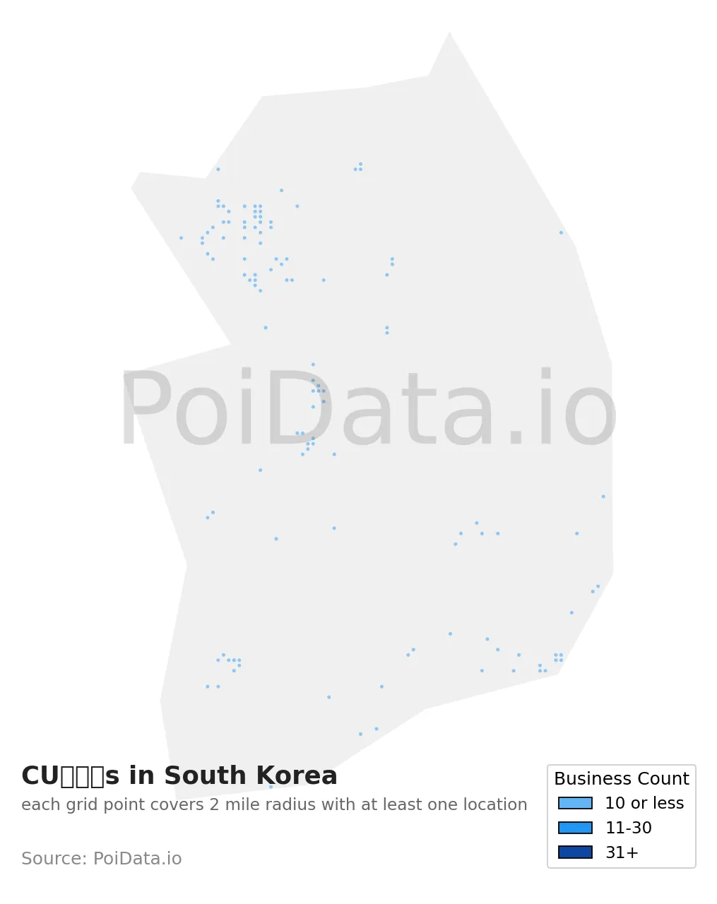CU density map for South Korea