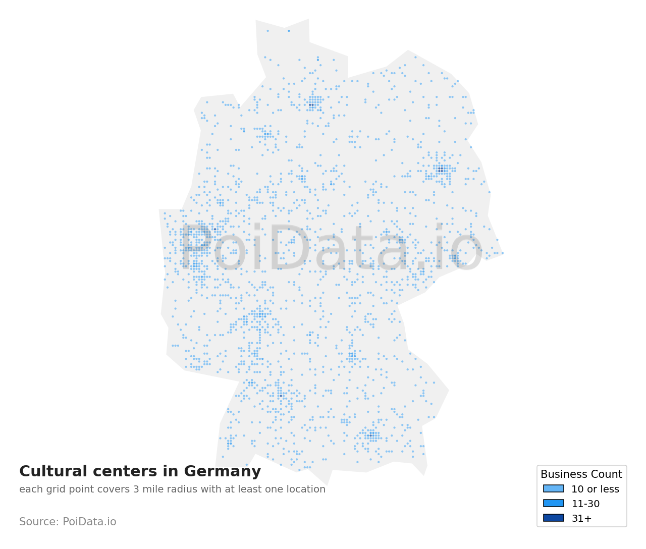 Cultural center density map for Germany