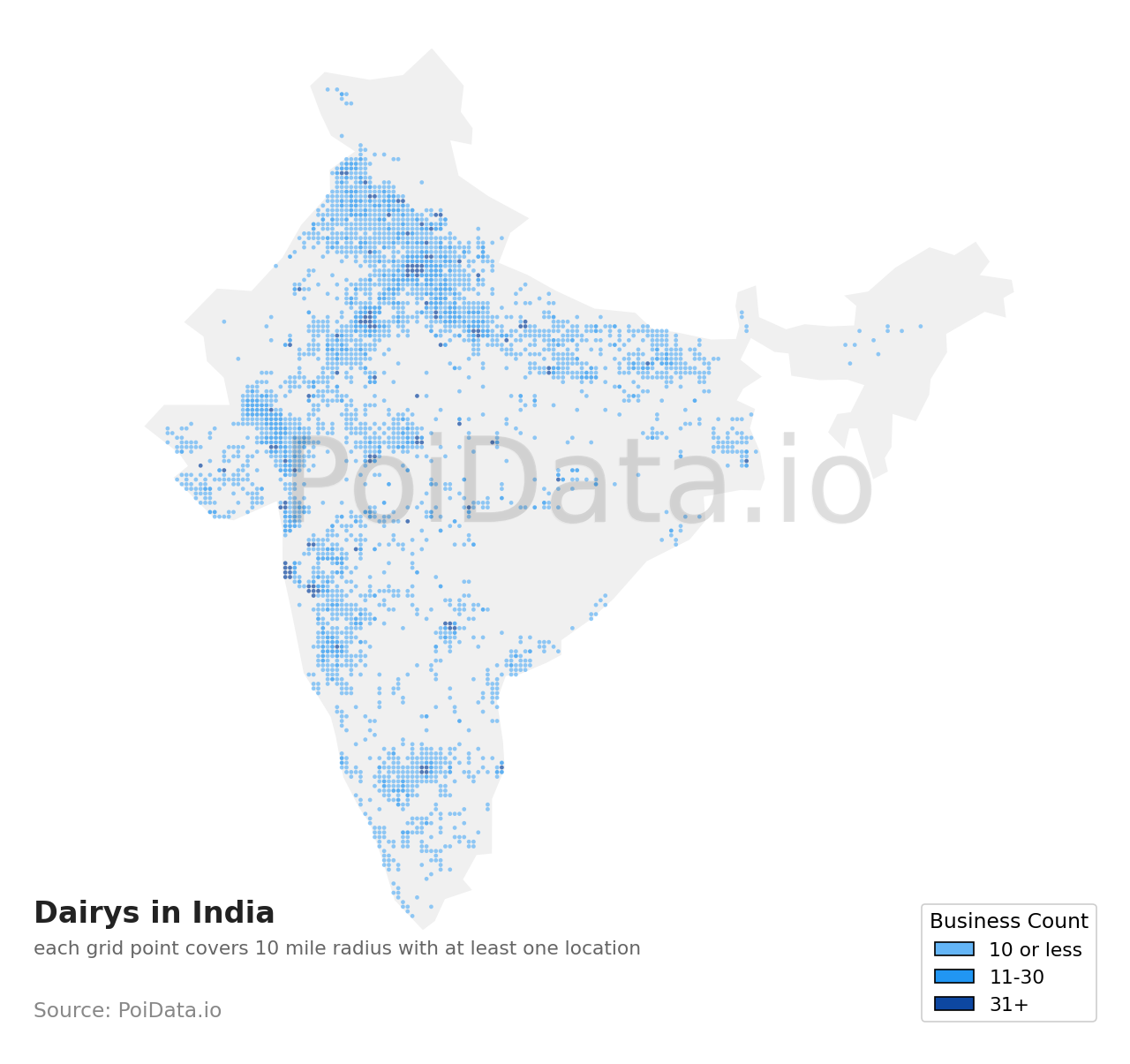 Dairy density map for India