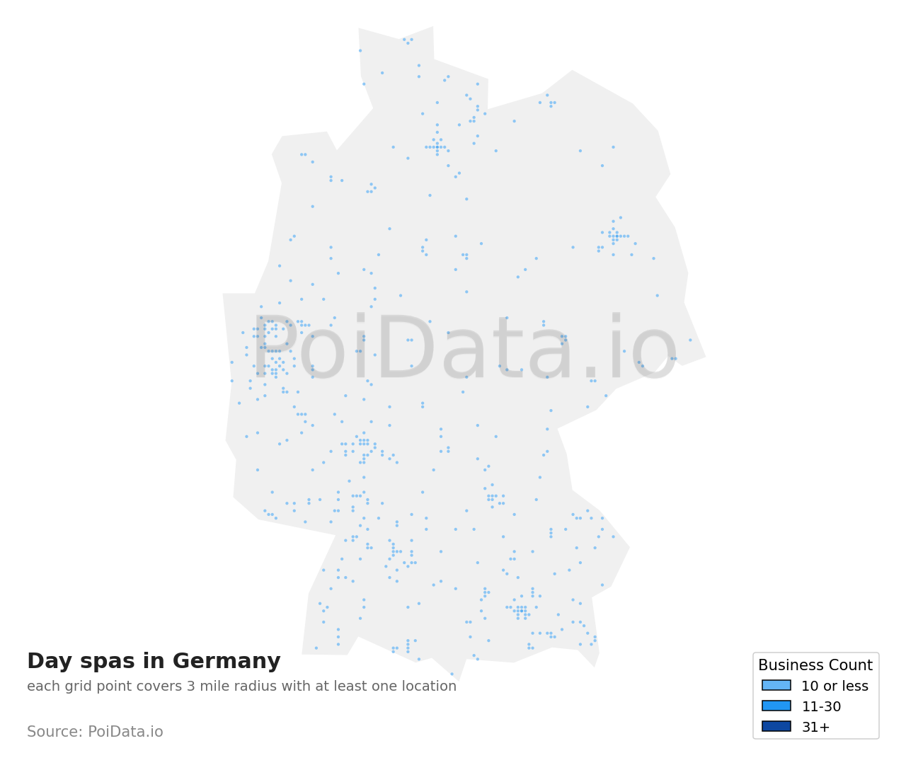 Day spa density map for Germany