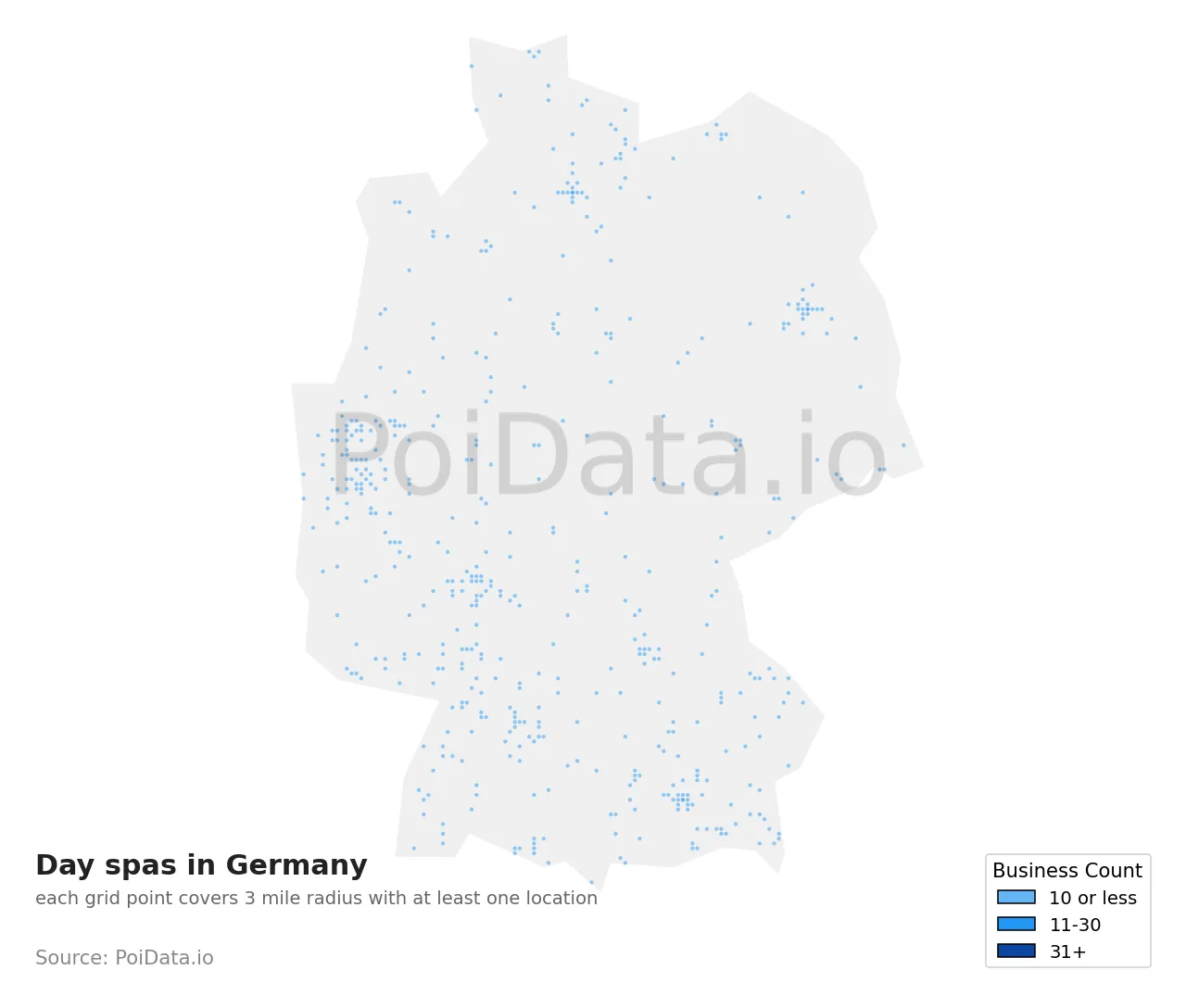 Day spa density map for Germany