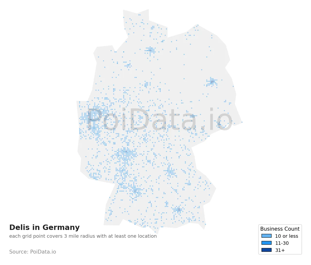 Deli density map for Germany
