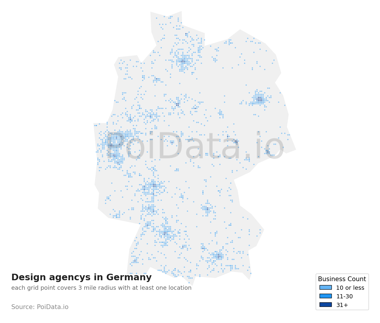Design agency density map for Germany