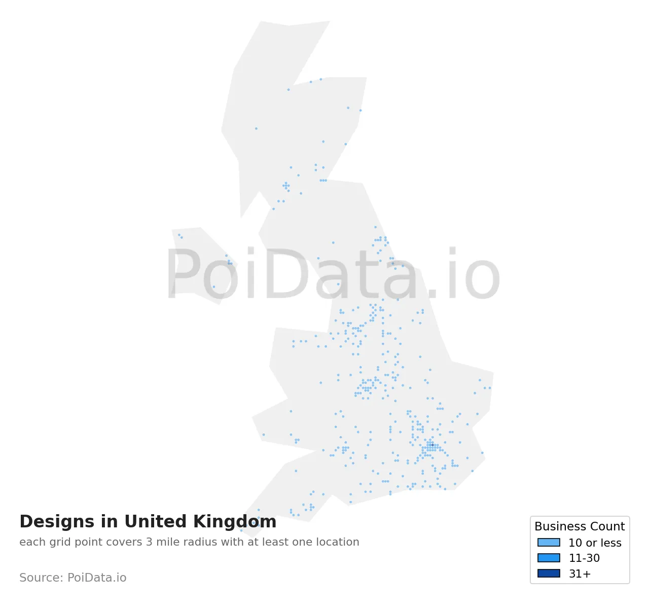 Design density map for United Kingdom