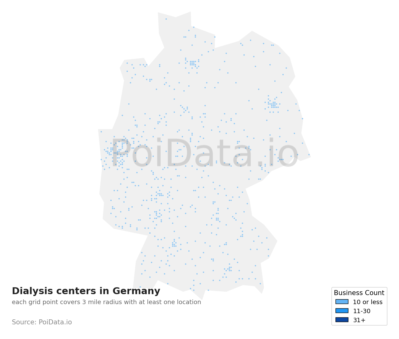 Dialysis center density map for Germany