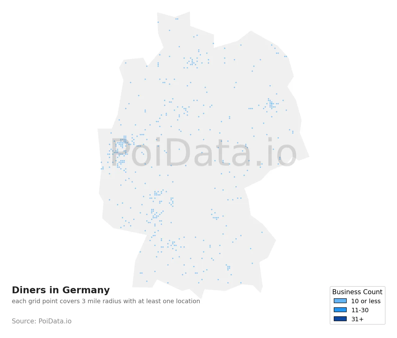 Diner density map for Germany