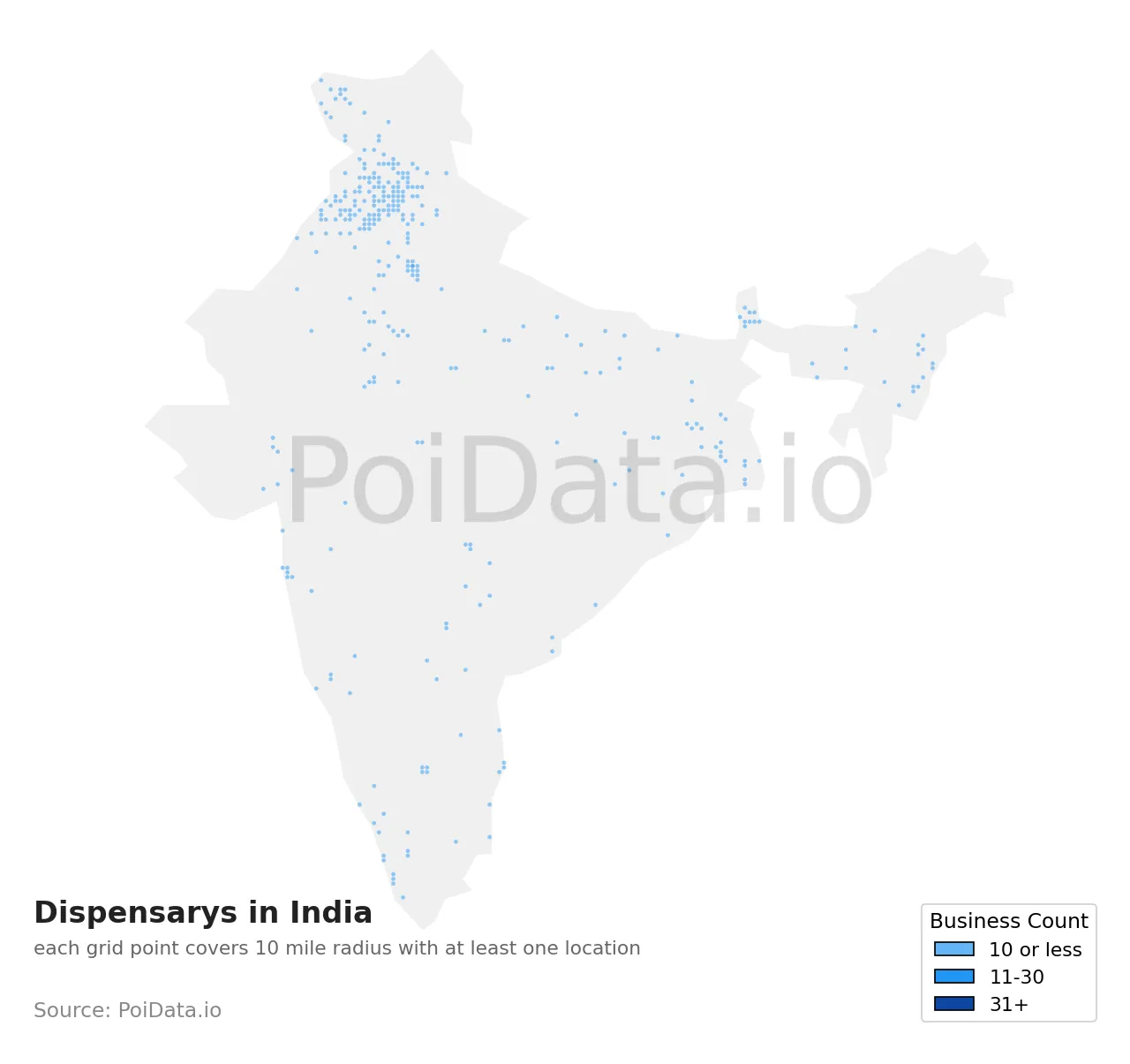 Dispensary density map for India