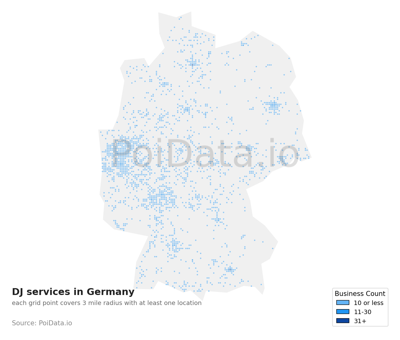 DJ service density map for Germany