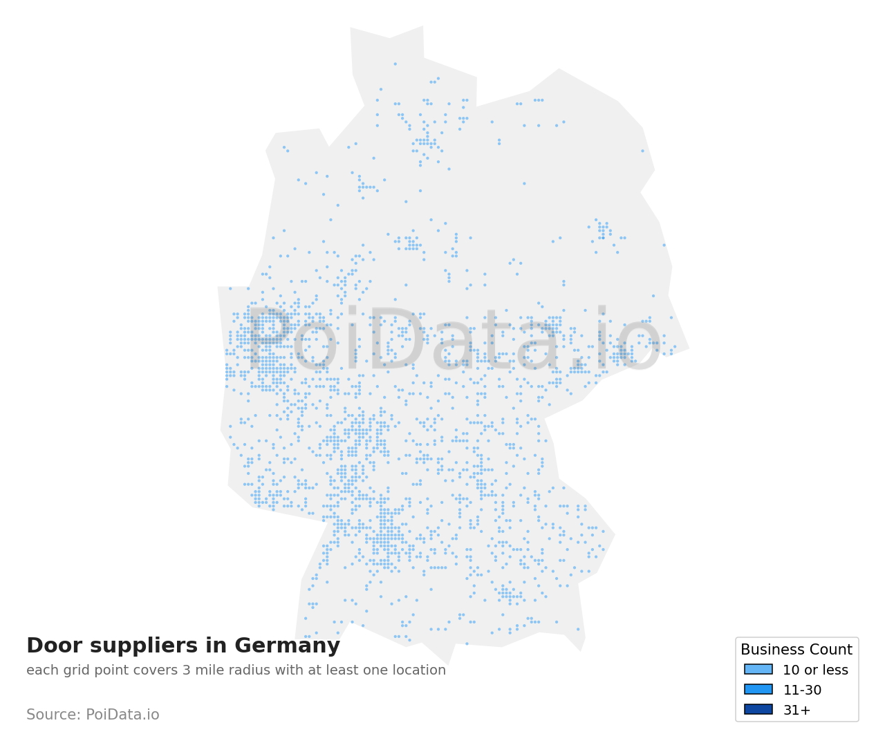 Door supplier density map for Germany