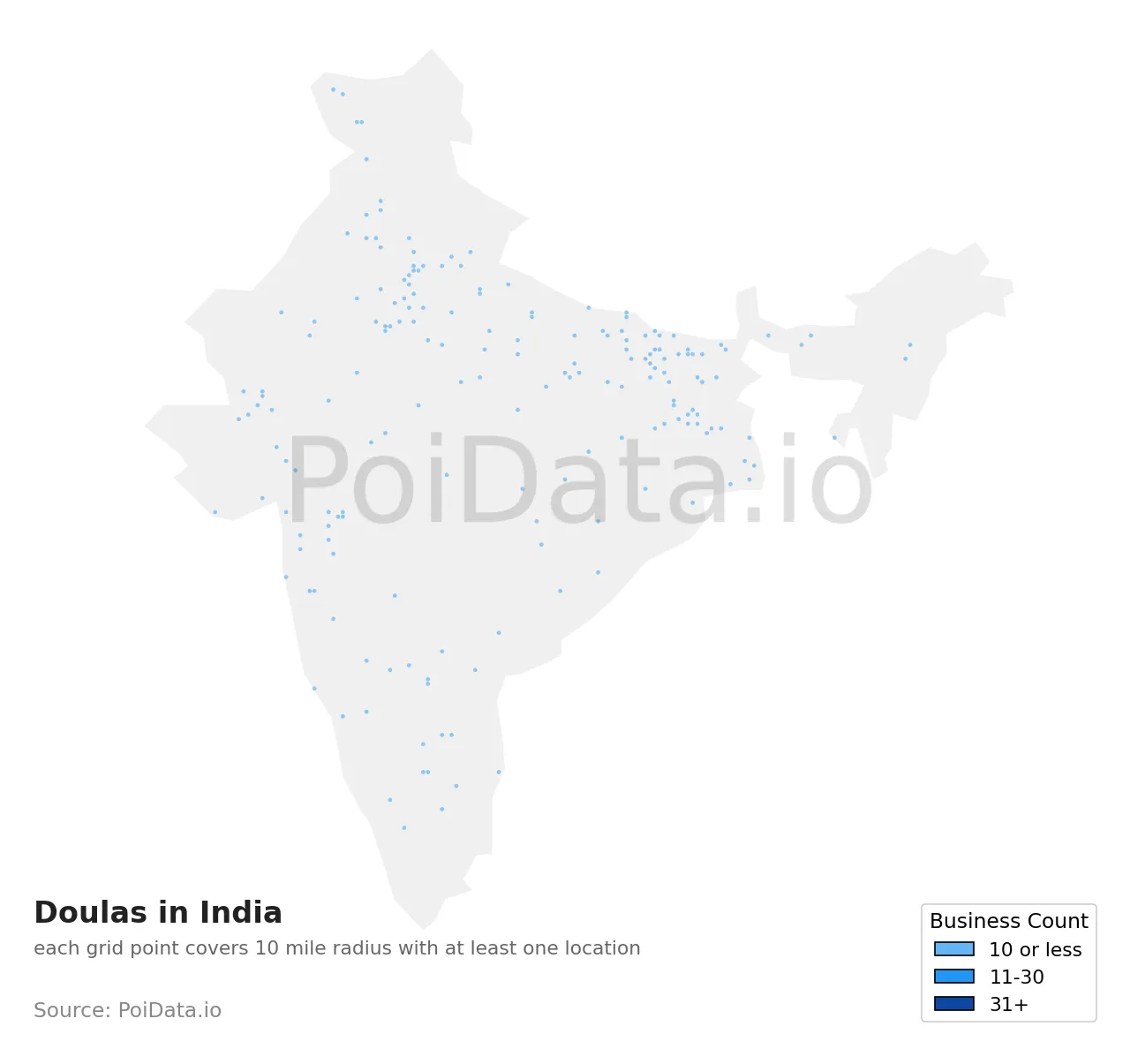 Doula density map for India