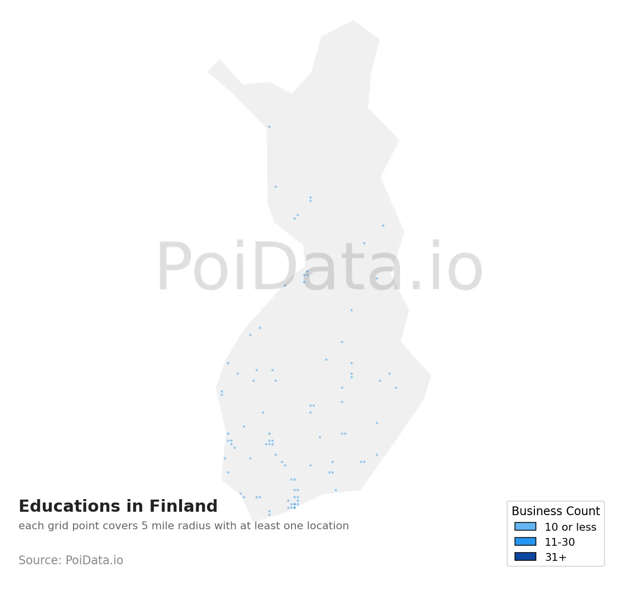 Education density map for Finland