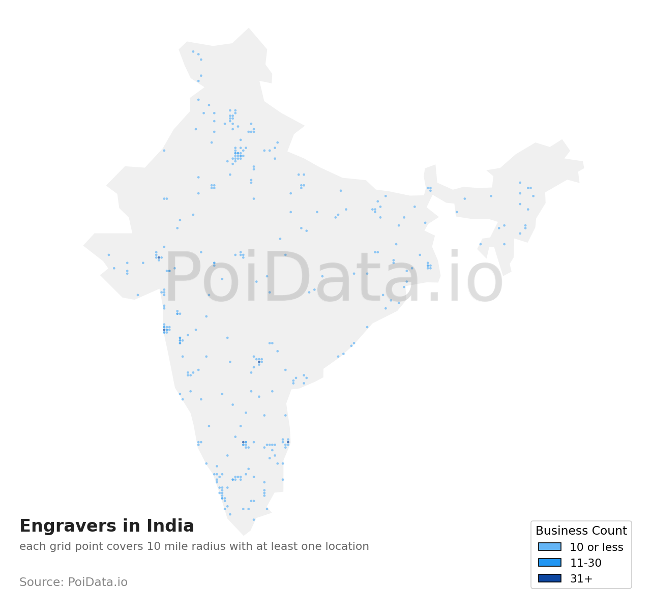 Engraver density map for India