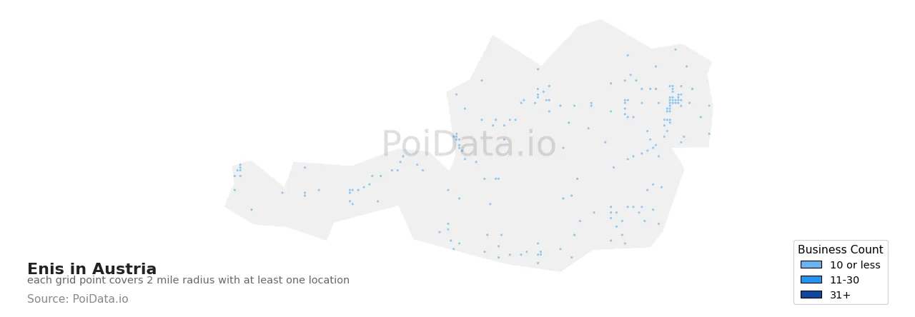 Eni density map for Austria