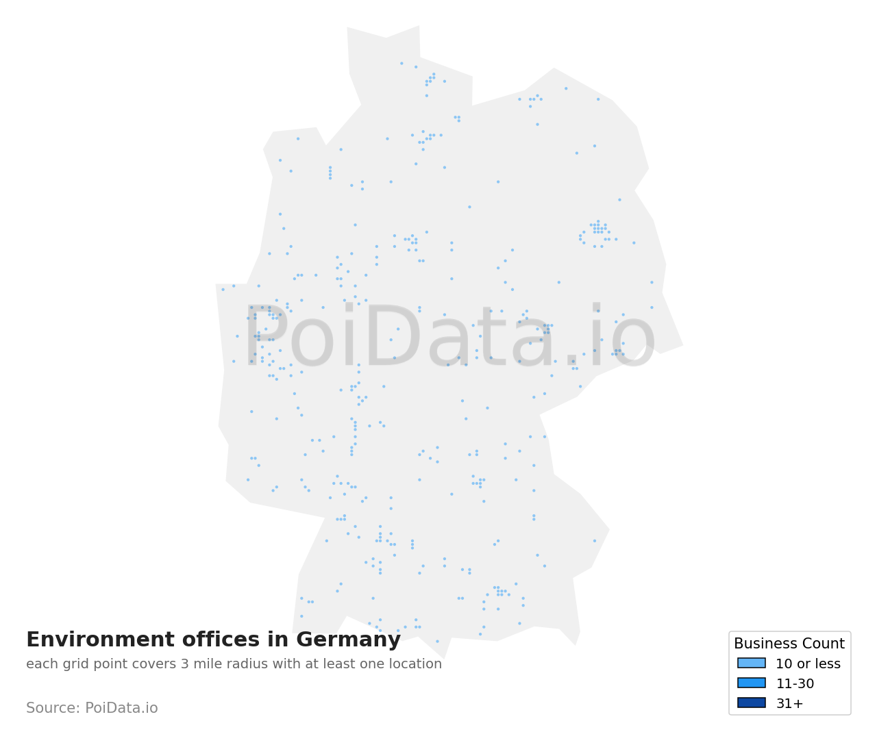 Environment office density map for Germany