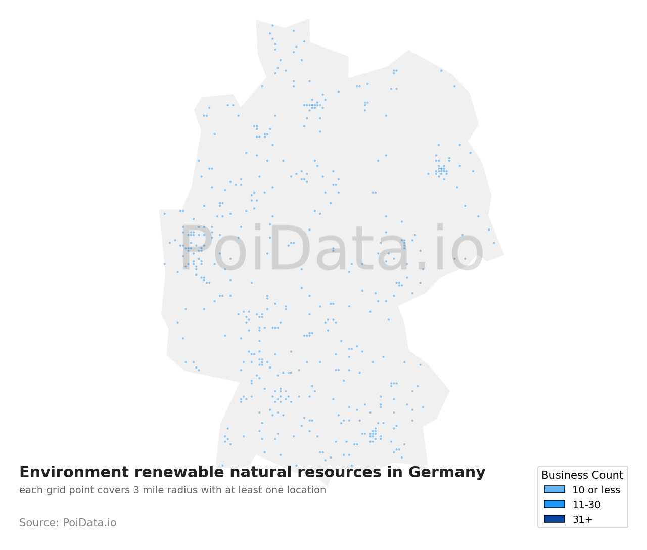 Environment renewable natural resources density map for Germany