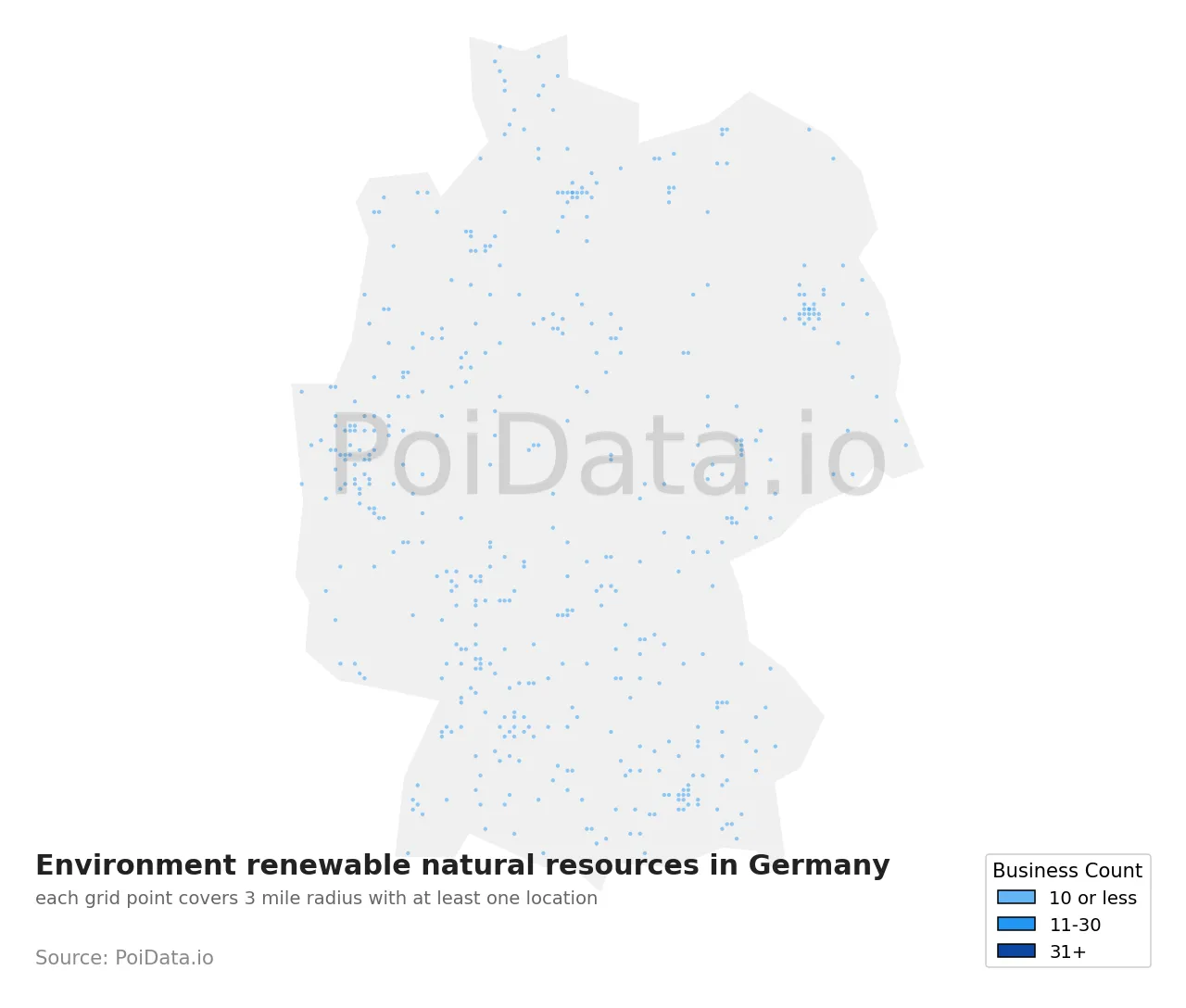 Environment renewable natural resources density map for Germany