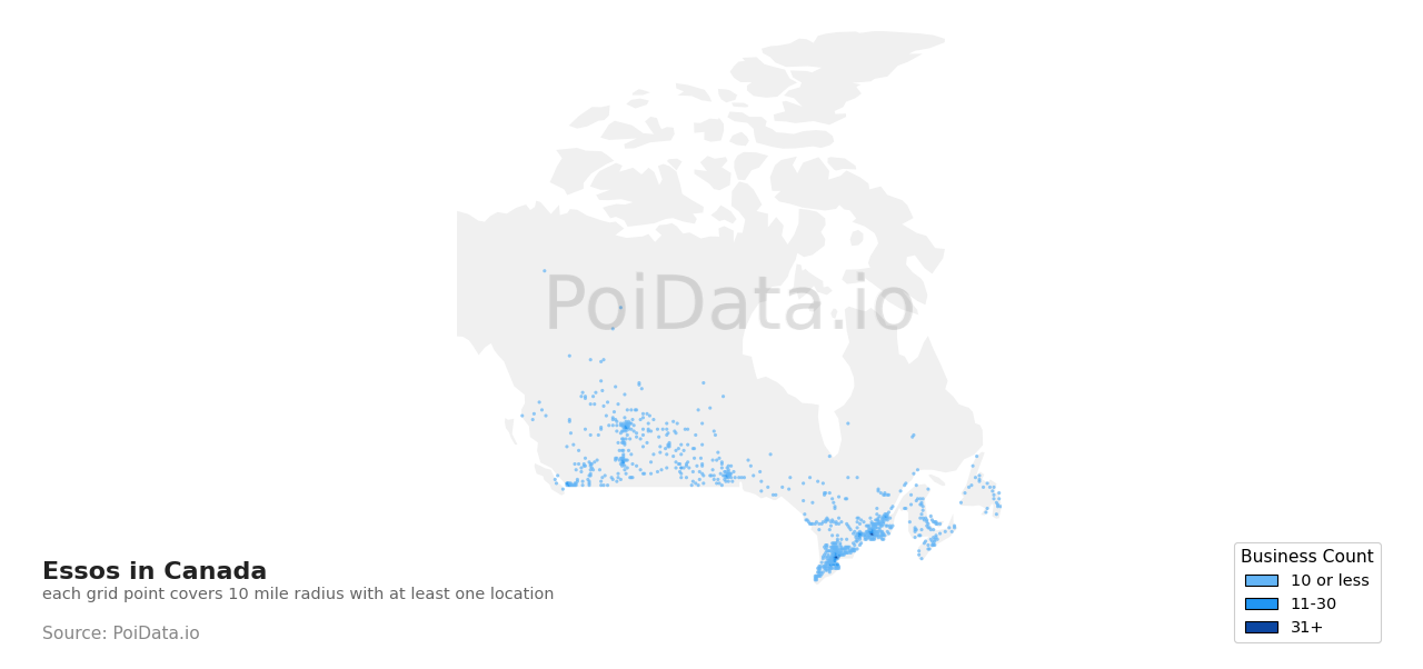 Esso density map for Canada