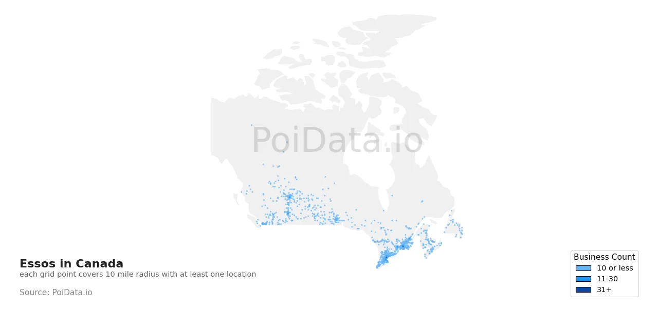 Esso density map for Canada