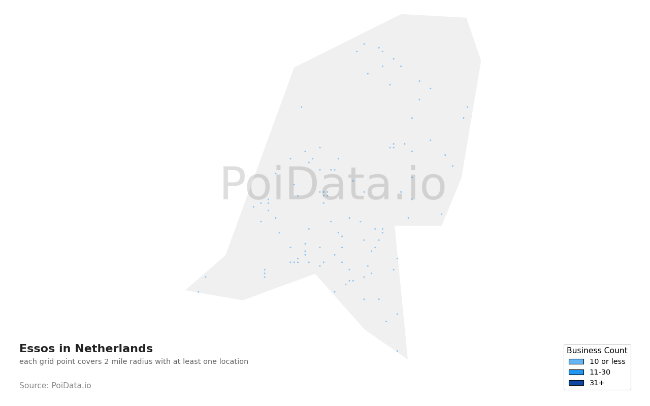 Esso density map for Netherlands