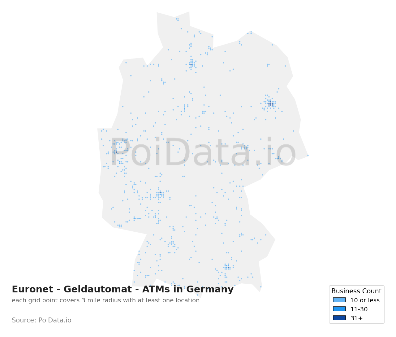 Euronet - Geldautomat - ATM density map for Germany