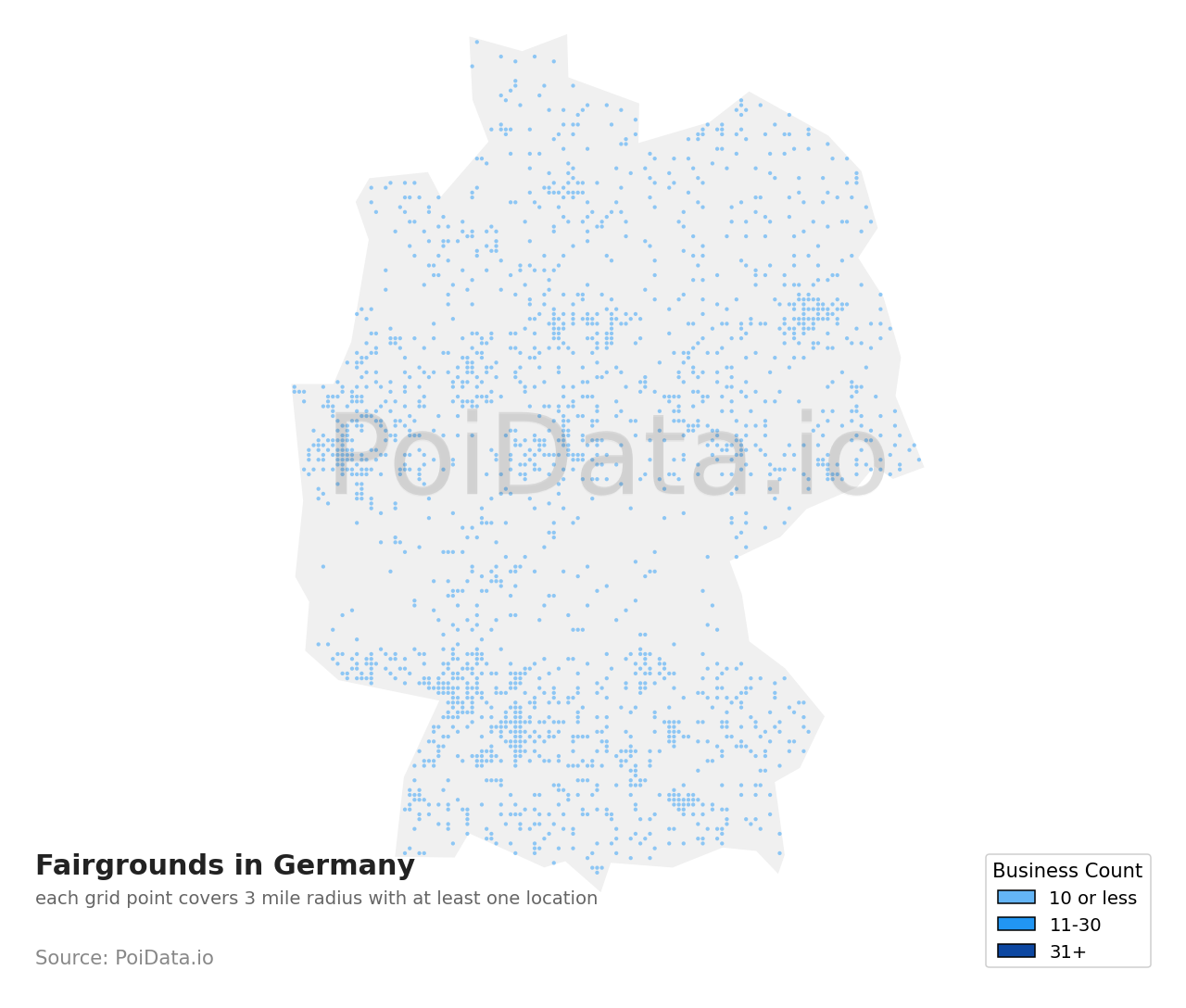 Fairground density map for Germany