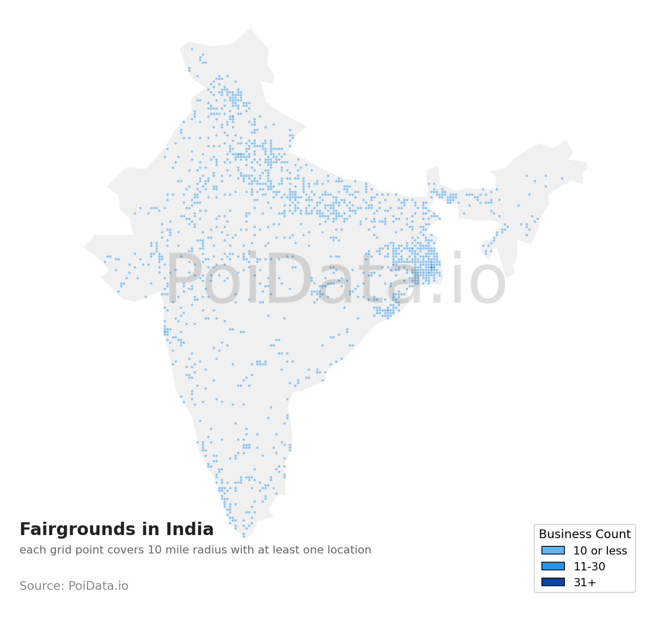 Fairground density map for India