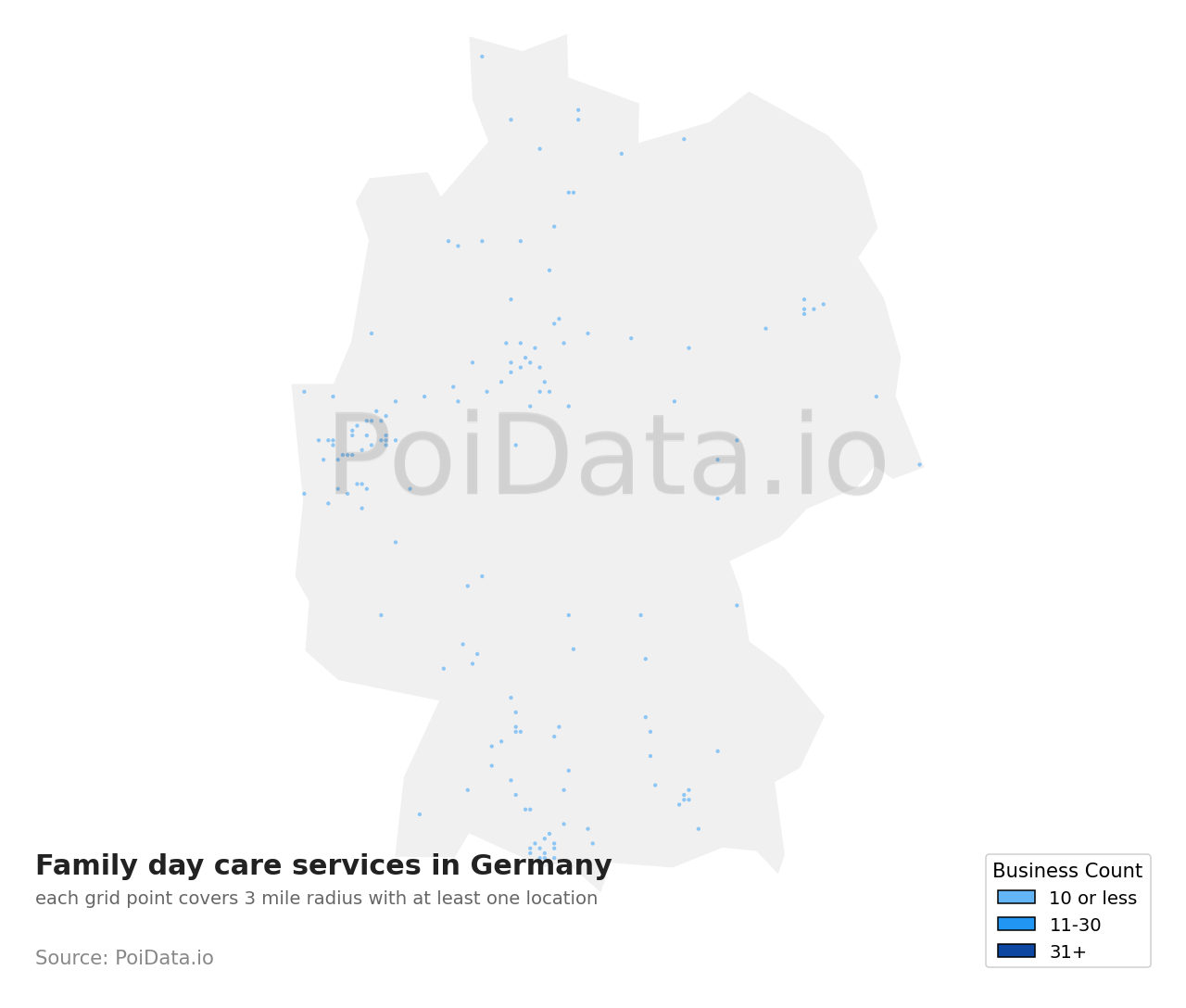 Family day care service density map for Germany