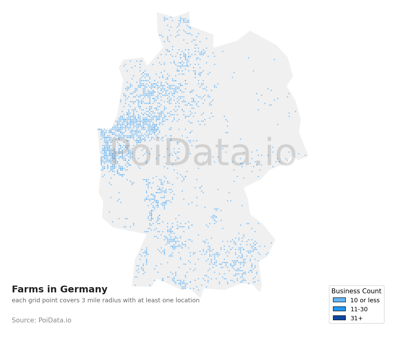 Farm density map for Germany