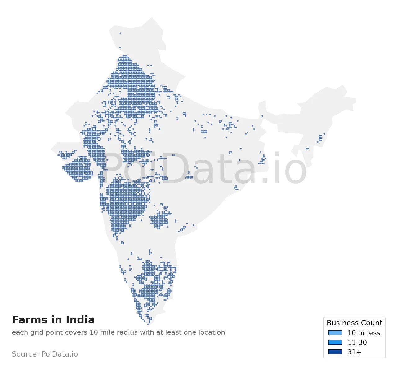 Farm density map for India