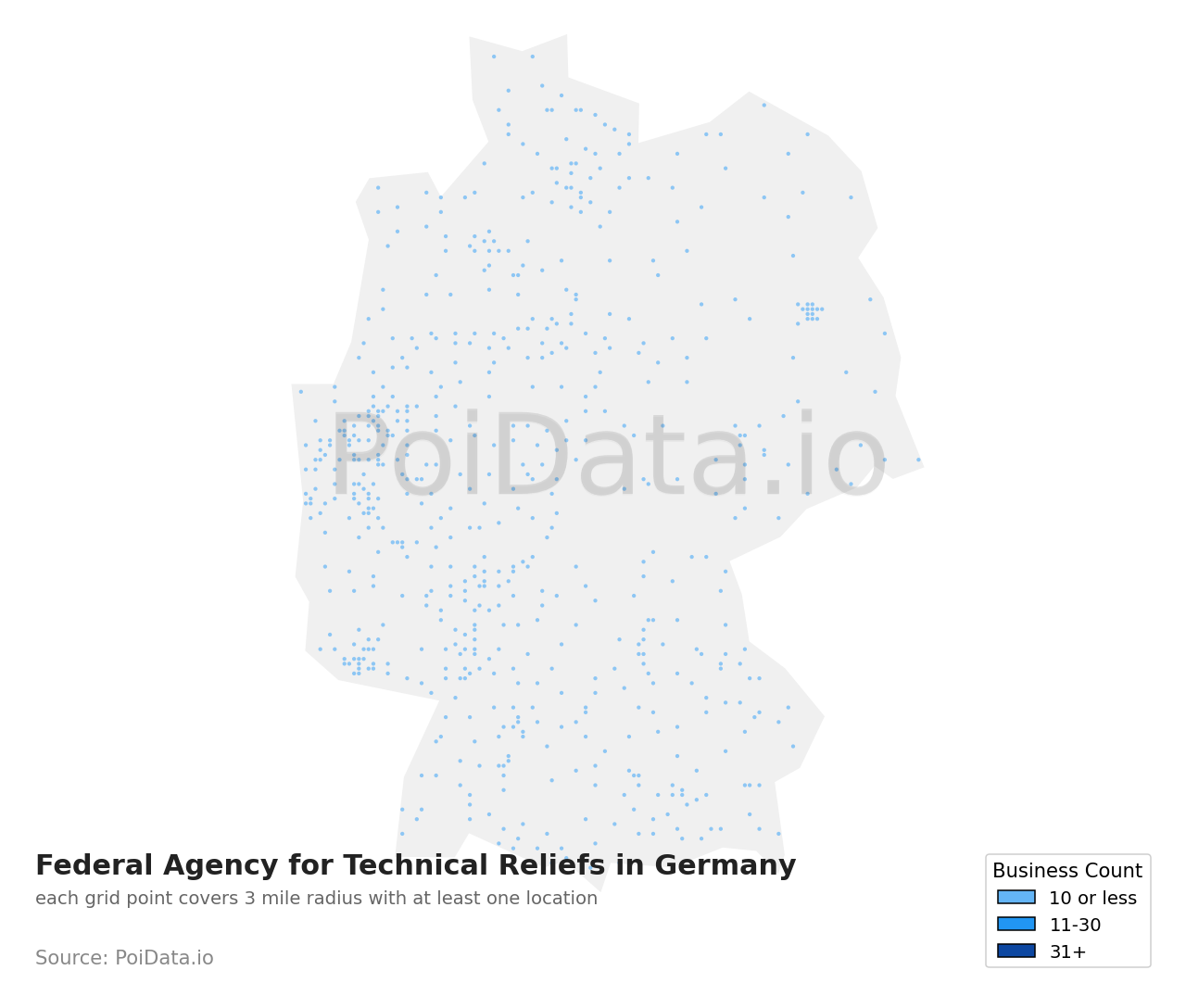 Federal Agency for Technical Relief density map for Germany