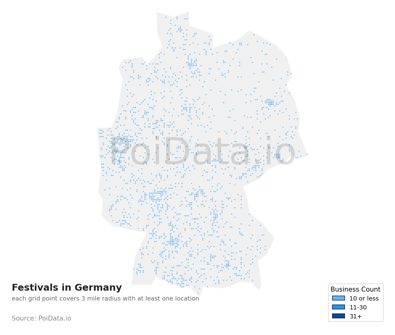 Festival density map for Germany