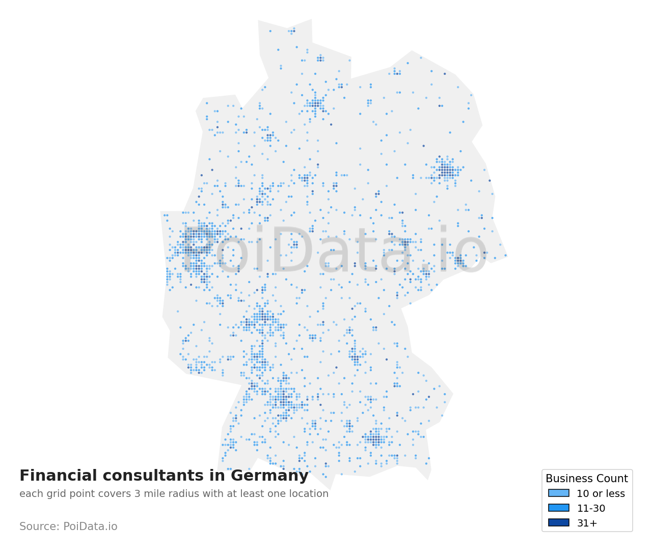 Financial consultant density map for Germany