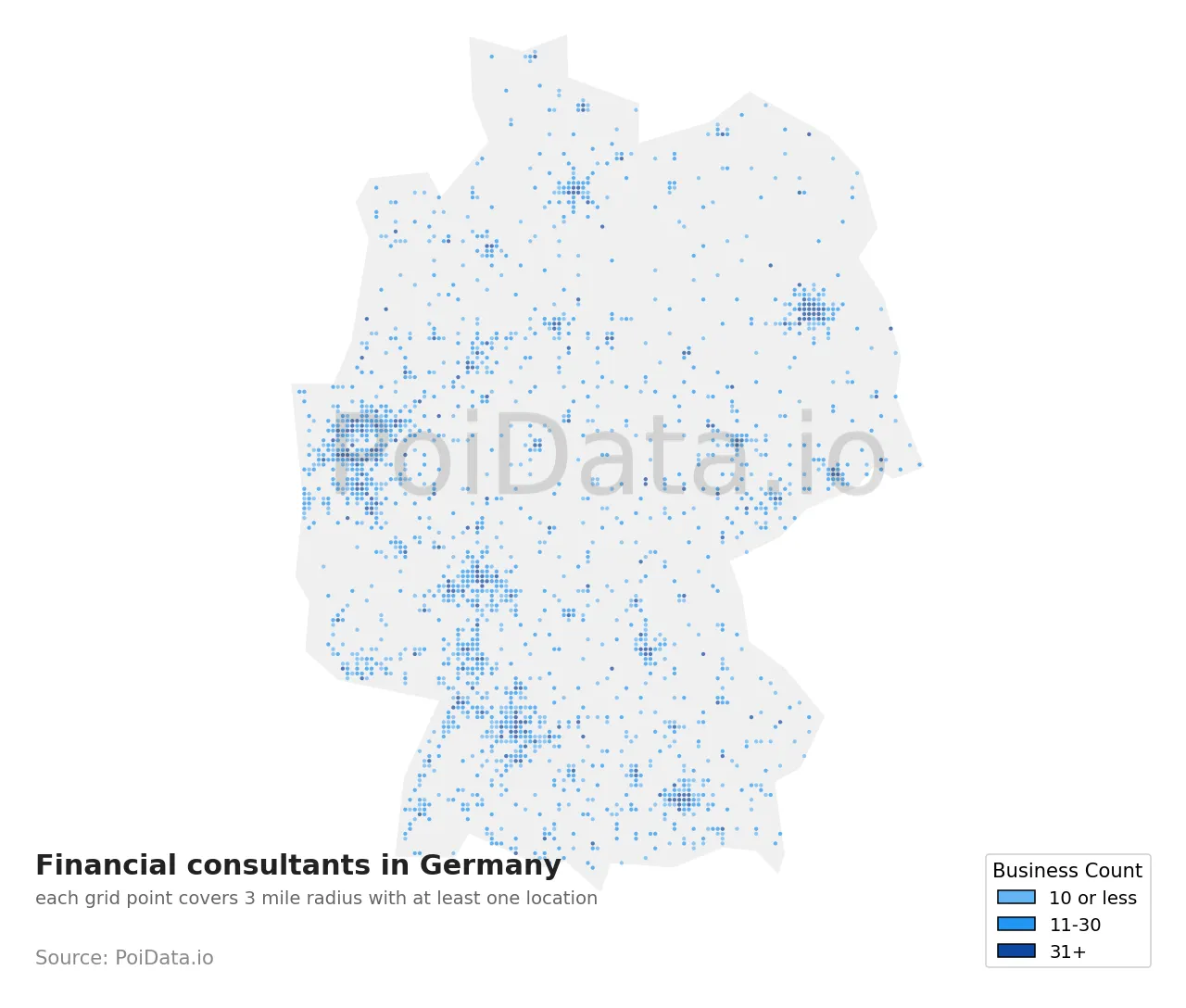 Financial consultant density map for Germany