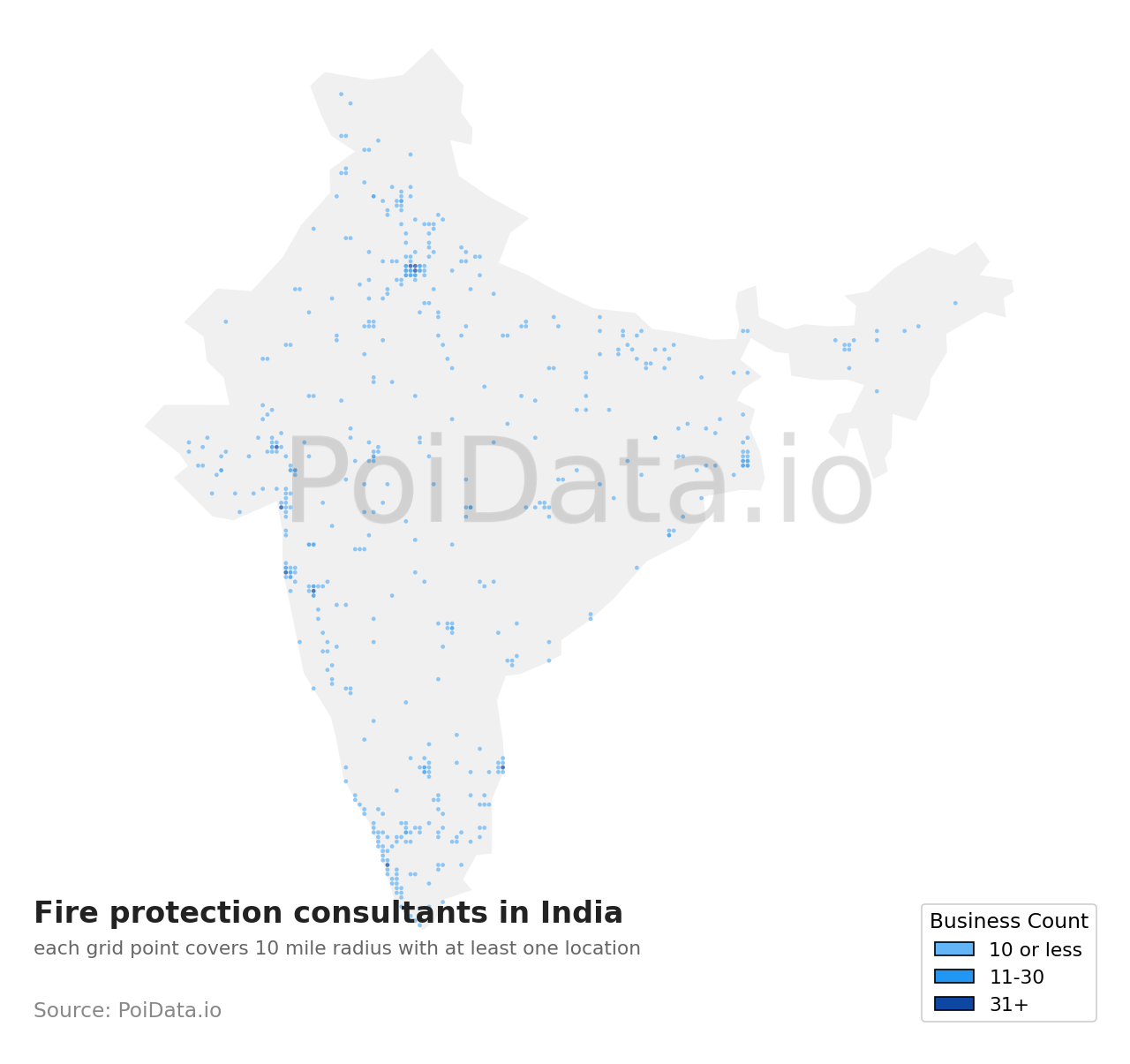 Fire protection consultant density map for India