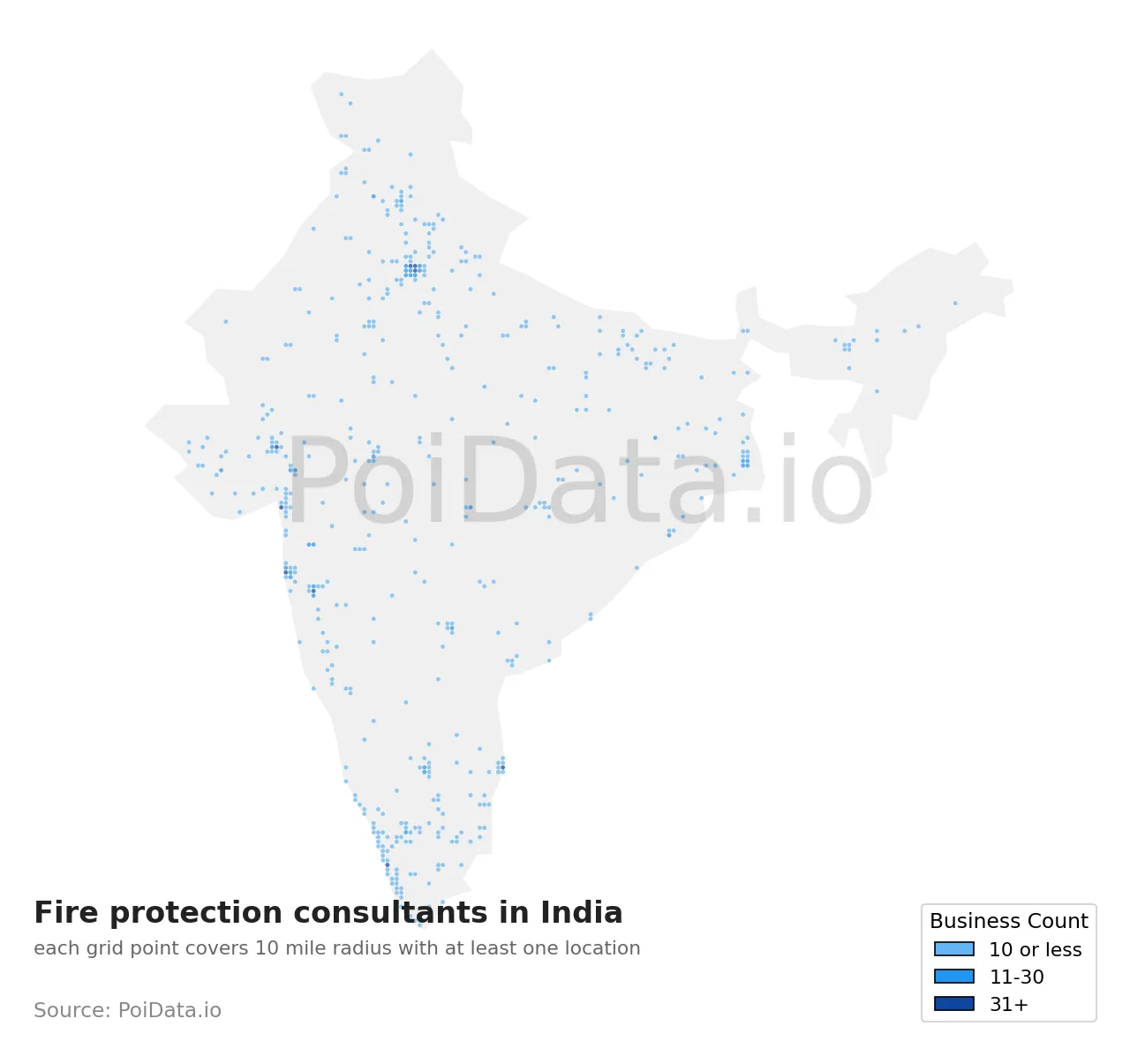 Fire protection consultant density map for India