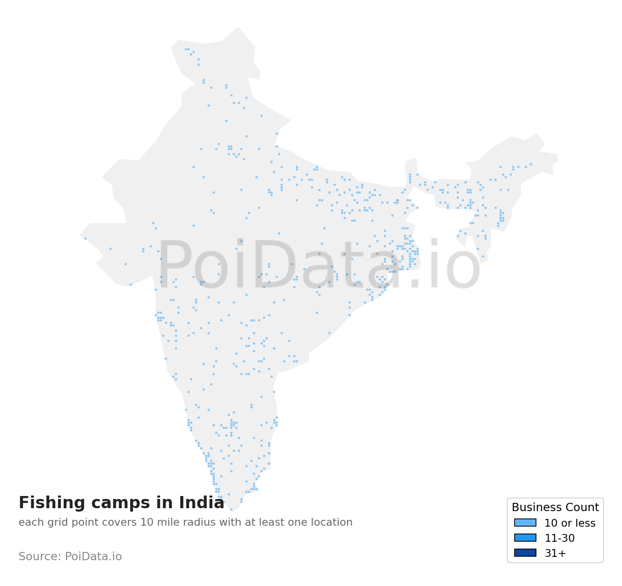 Fishing camp density map for India