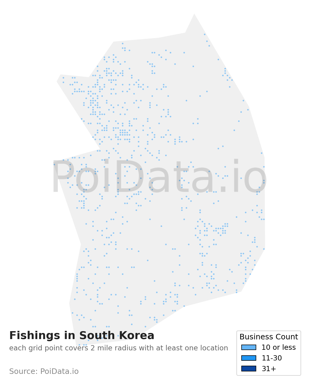 Fishing density map for South Korea