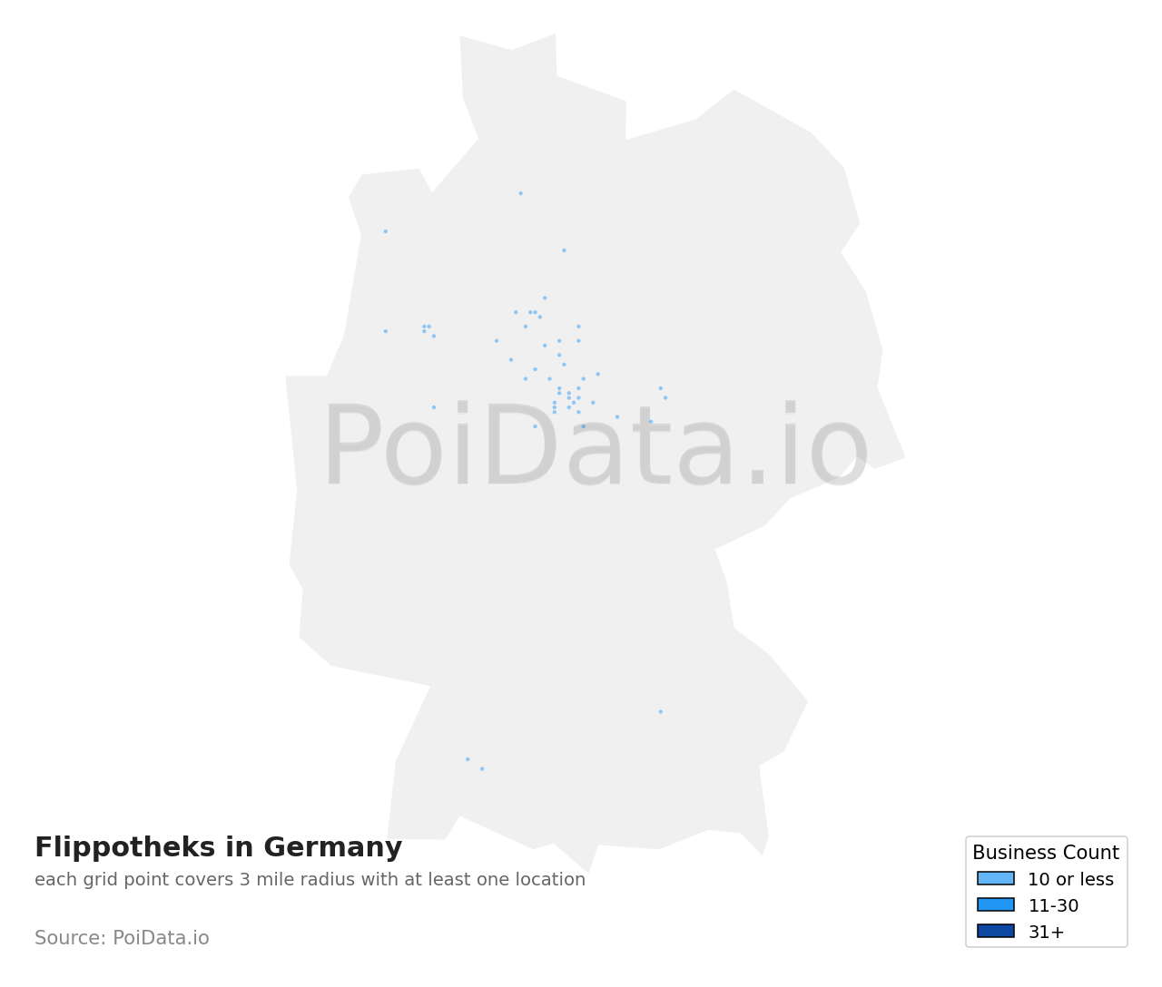 Flippothek density map for Germany