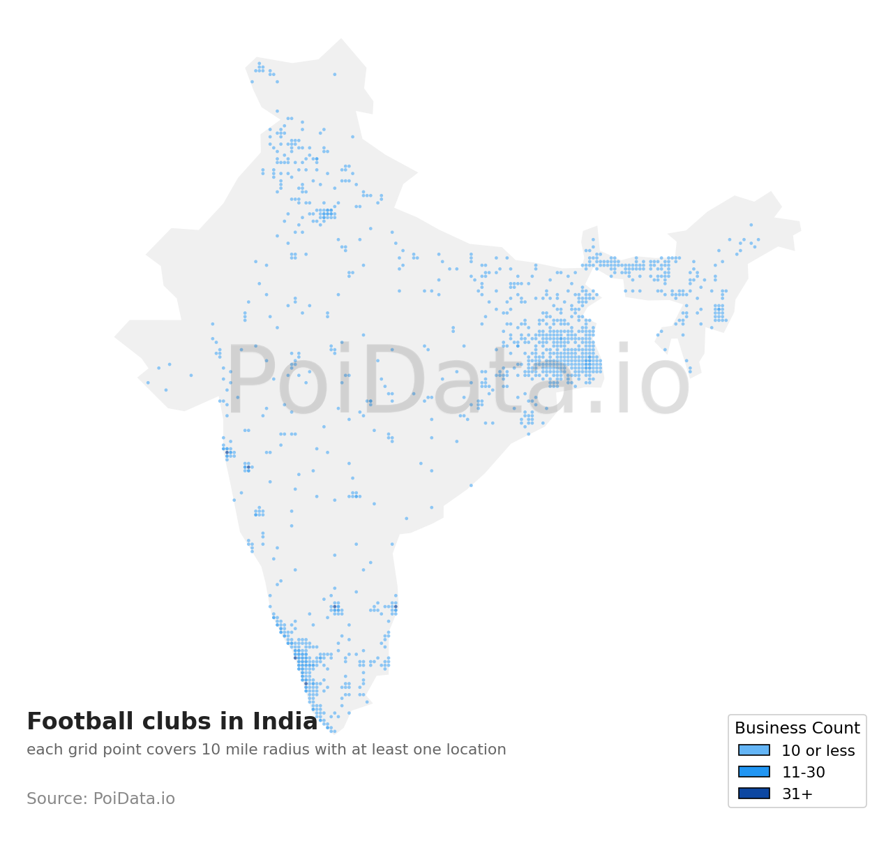 Football club density map for India